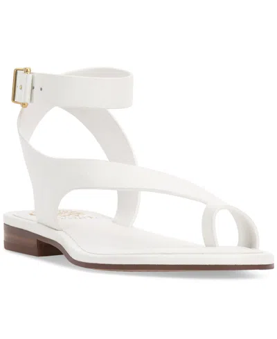 Vince Camuto Women's Liba Toe-loop Flat Sandals In White