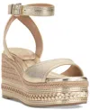 Vince Camuto Lilla Ankle Strap Platform Wedge In Egyptian Gold Leather
