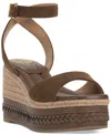 Vince Camuto Women's Lilla Two-piece Platform Wedge Sandals In Reishi Suede