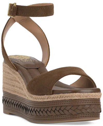 Vince Camuto Women's Lilla Two-piece Platform Wedge Sandals In Reishi Suede