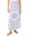 Vince Camuto Print Linen Blend A-line Maxi Skirt In Lake Breeze