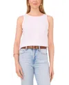 Vince Camuto Linen Blend Keyhole Tank In Ultra White