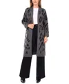 Vince Camuto Open Front Animal Print Cardigan In Gray