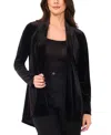 Vince Camuto Womens Velvet Long Sleeve Cardigan Sweater Xxs 3x In Animal Print