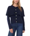 Vince Camuto Cape Detail Cardigan In Blue