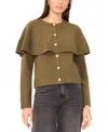 Vince Camuto Women's Long Sleeve Sweater With Shawl In Brown