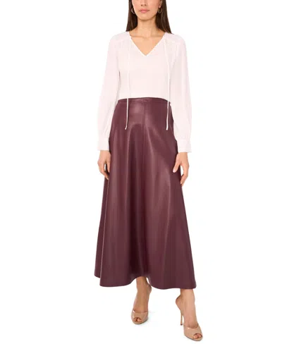 Vince Camuto V-neck Blouse In White