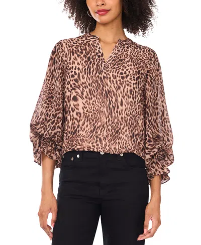 VINCE CAMUTO WOMEN'S LONG SLEEVE V-NECK BLOUSE