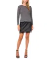 Vince Camuto Ribbed Melange Sweater In Gray