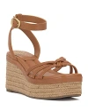 Vince Camuto Women's Loressa Ankle Strap Espadrille Wedge Sandals In Golden Walnut