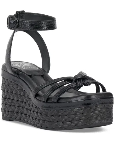 Vince Camuto Women's Loressa Strappy Platform Wedge Sandals In Jet Black