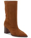 Vince Camuto Lorrys Whipstitch Block Heel Boot In Brown