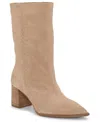 Vince Camuto Lorrys Whipstitch Block Heel Boot In Brown
