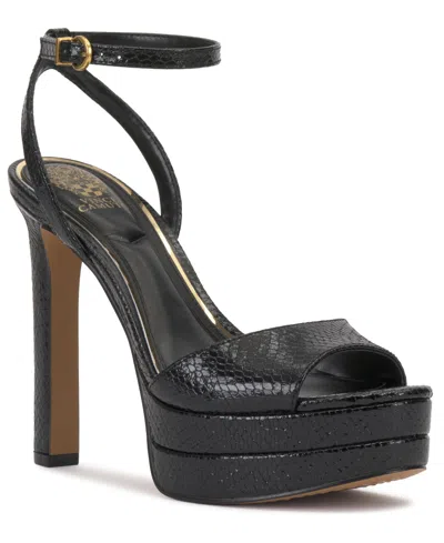 Vince Camuto Lumary Ankle Strap Platform Sandal In Black