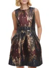 Vince Camuto Jacquard A-line Dress In Wine