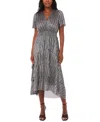 Vince Camuto Women's Metallic Print Tiered Midi Dress In Animal Print