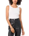 Vince Camuto Metallic Rib Sleeveless Sweater In Sweet Ivory