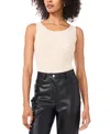 Vince Camuto Metallic Rib Sleeveless Sweater In Sweet Ivory Gold