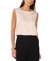 Vince Camuto Satin Boatneck Shell In Oyster Grey
