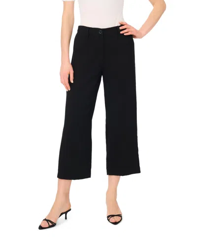 Vince Camuto Women's Mid-rise Wide-leg Ankle Length Pants In Black