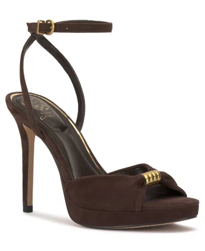 Vince Camuto Neala Ankle Strap Sandal In Brown