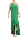 Vince Camuto Ruffle Detail One-shoulder High-low Gown In Green