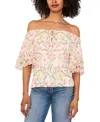 Vince Camuto Off The Shoulder Flutter Sleeve Shirt In White