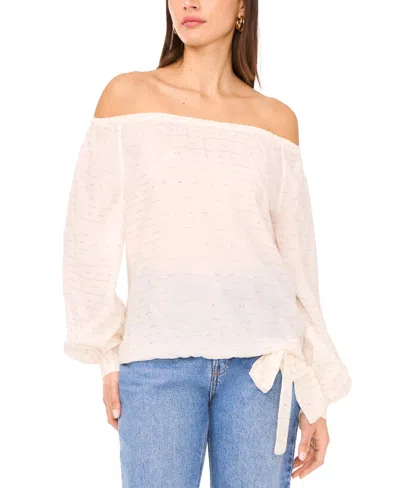 Vince Camuto Women's Off-the-shoulder Blouson-sleeve Top In White