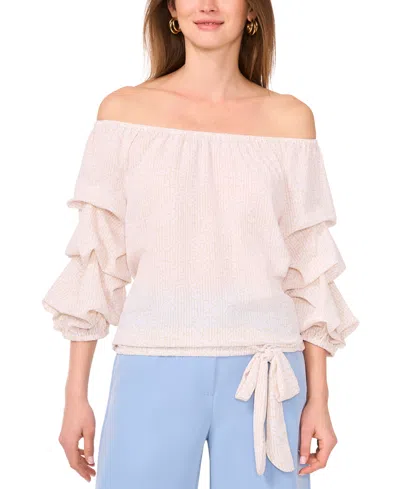 Vince Camuto Women's Off-the-shoulder Bubble-sleeve Top In Natural Sand