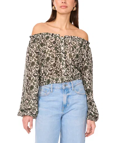 Vince Camuto Women's Off-the-shoulder Long-sleeve Top In Green