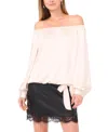 Vince Camuto Off The Shoulder Satin Top In Brown