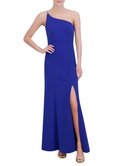 Vince Camuto Women's One Shoulder Fit & Flare Gown In Cobalt