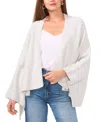 Vince Camuto Womens Ribbed Trim Acrylic Cardigan Sweater In Silver Heather