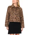 Vince Camuto Leoprad Print Brushed Button Front Jacket In Animal Print