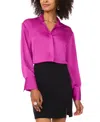 Vince Camuto Pleat Front Satin Shirt In Bloomberry