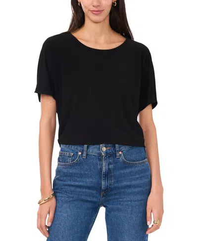 Vince Camuto Women's Oversized High-low Hem Crewneck Top In Rich Black