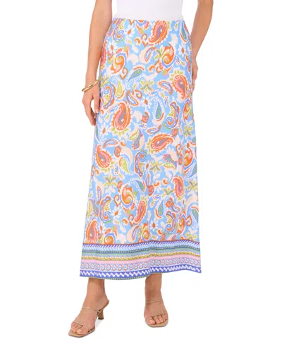 Vince Camuto Print Maxi Skirt In Canyon Blue