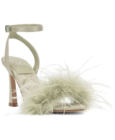 Vince Camuto Women's Penely Feathered High-heel Dress Sandals In Green