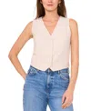 Vince Camuto Button Front Vest In Neutral