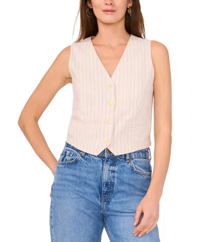VINCE CAMUTO WOMEN'S PINSTRIPED V-NECK VEST