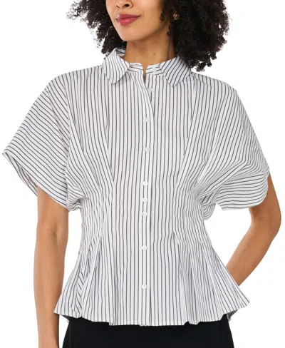 Vince Camuto Women's Pleat Waist Dolman-sleeve Blouse In White