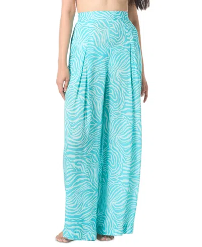 Vince Camuto Womens Printed Knotted Bikini Top Printed Cover Up Pants In Oasis