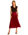 Vince Camuto Pleated Midi Skirt In Red