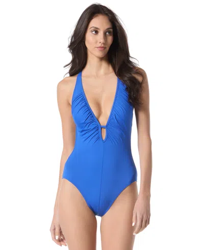 Vince Camuto Women's Plunge Cutout One-piece Swimsuit In Blue