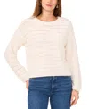 Vince Camuto Pointelle Crewneck Sweater In Coconut Milk