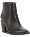 Vince Camuto Polleah Womens Zipper Leather Booties In Brownie Nappa