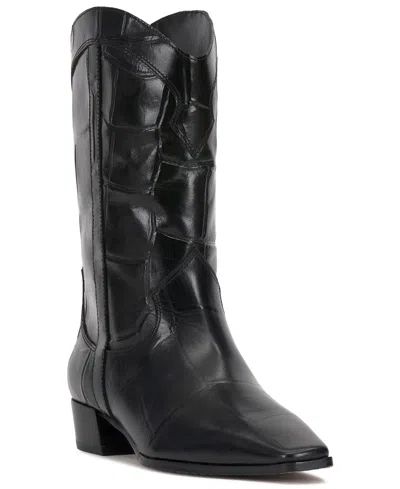 Vince Camuto Women's Prilie Square-toe Western Boots In Black