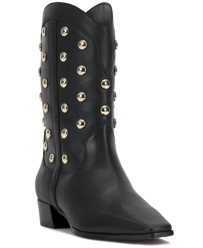 Vince Camuto Women's Prilie Studded Snip-toe Western Boots