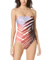 VINCE CAMUTO WOMEN'S PRINTED BANDAEU ONE-PIECE SWIMSUIT