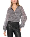 Vince Camuto Collared Popover Top In Rich Black